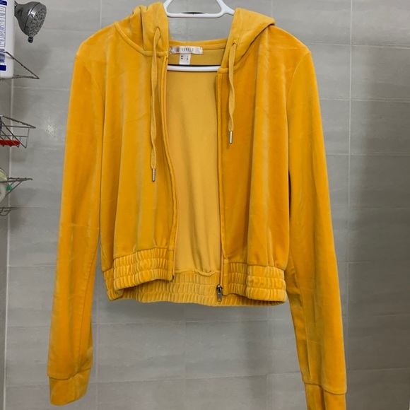 Velvet cropped hoodie - Picture 5 of 6